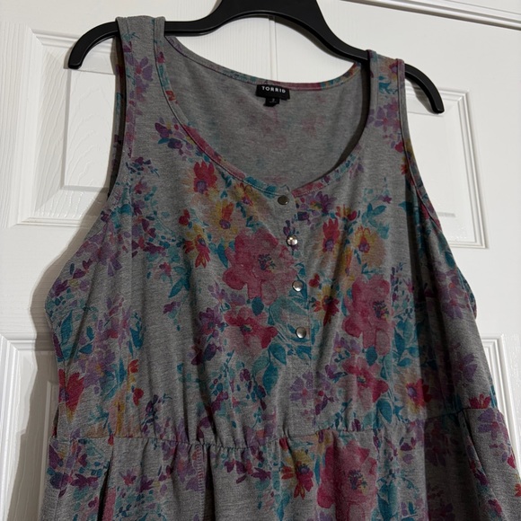 Torrid Fit & Flare Floral Tank Dress size 2 - Picture 2 of 8